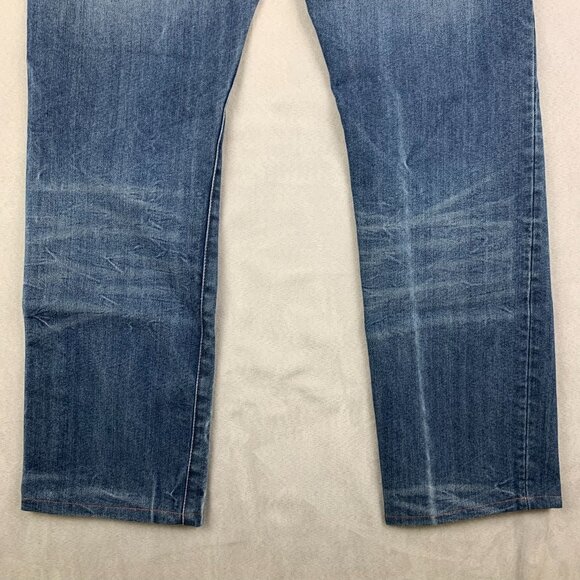 G Star Mens Pants 32 Blue Denim Jeans 3301 Slim Straight Faded Streetwear 32x29 - Picture 11 of 12